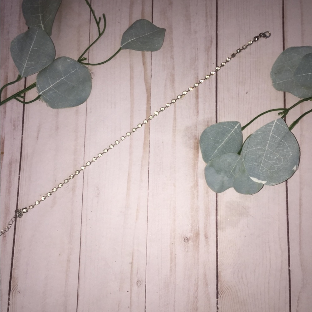 Silver diamond choker